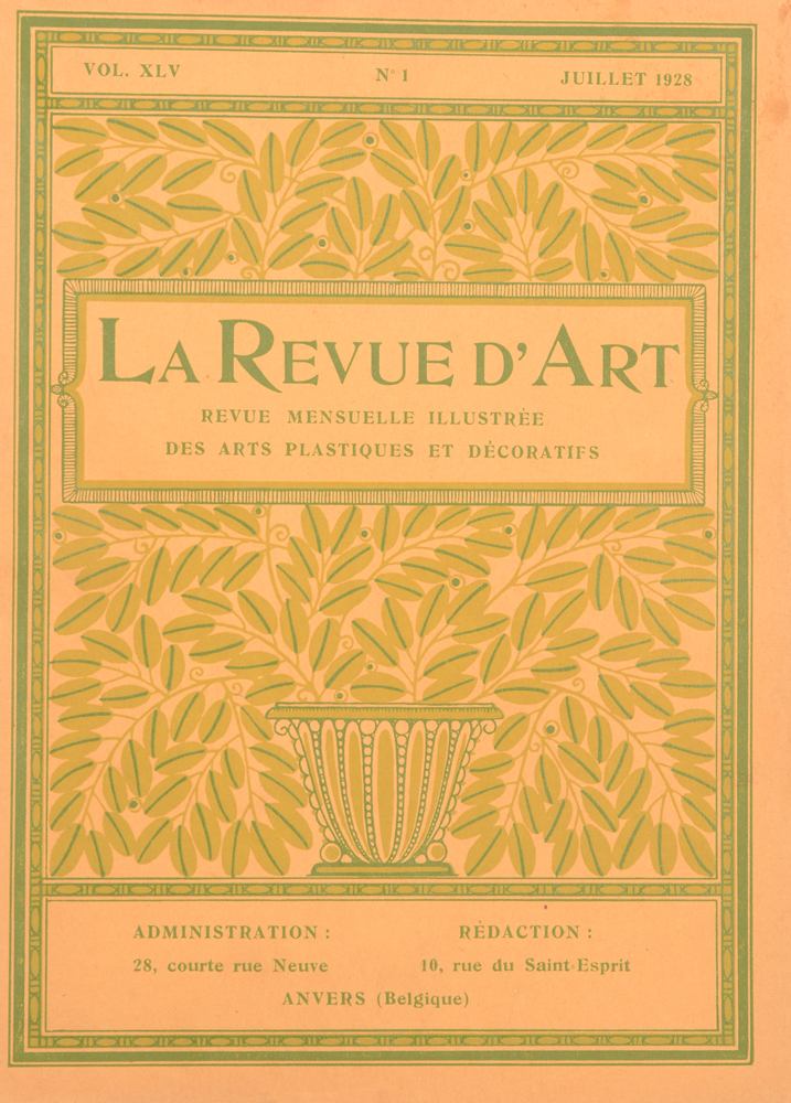 Revue d'Art 1928 — July cover
