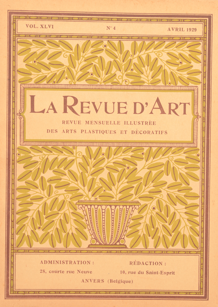 La Revue d'Art 1929 — April cover