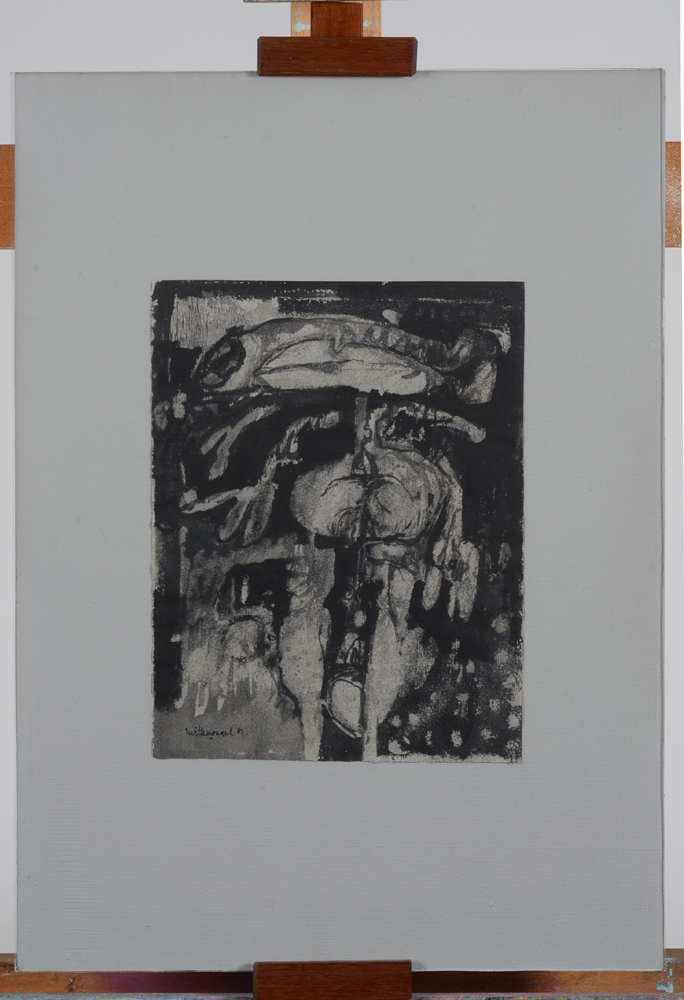 Roger Wittevrongel — The drawing in its unusual period frame in wood and glass