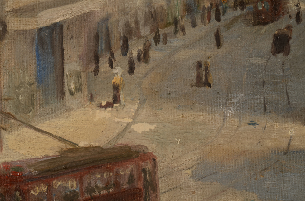 J. Roggen (?) — Detail of missing paint flakes