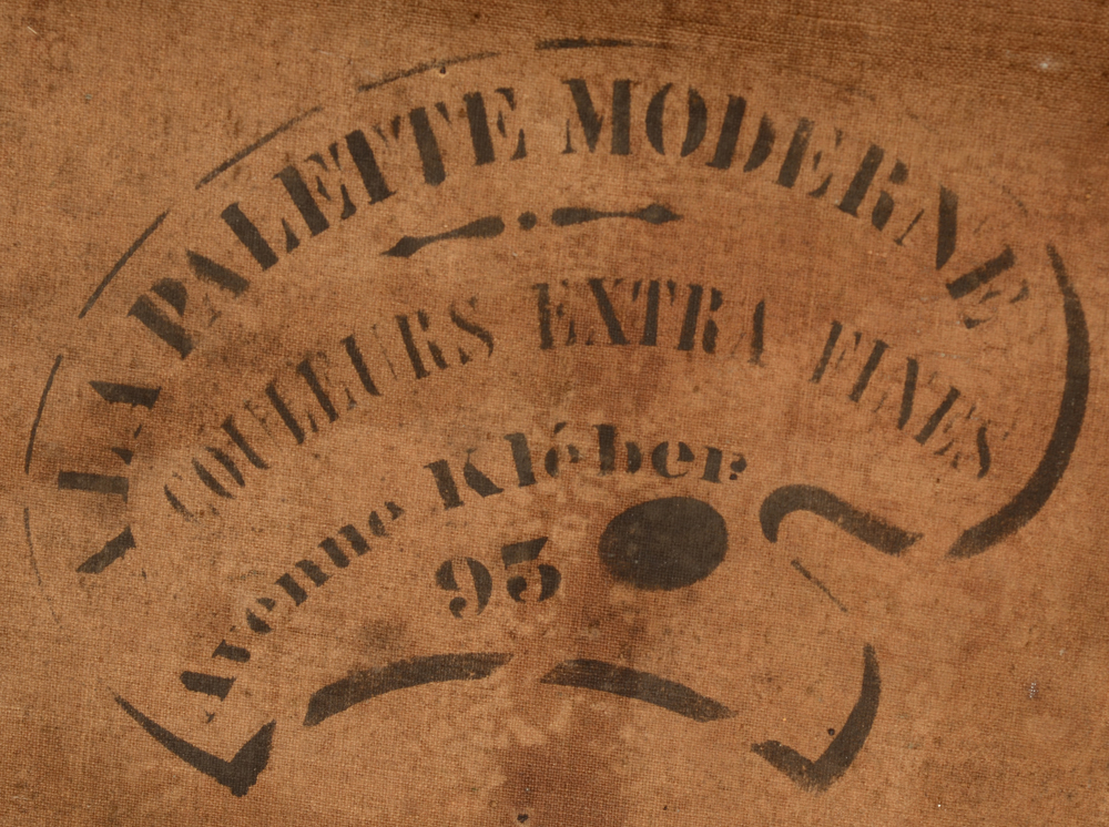 Jean Jacques Rousseau — <p>Detail of the canvas mark on the back of the canvas</p>