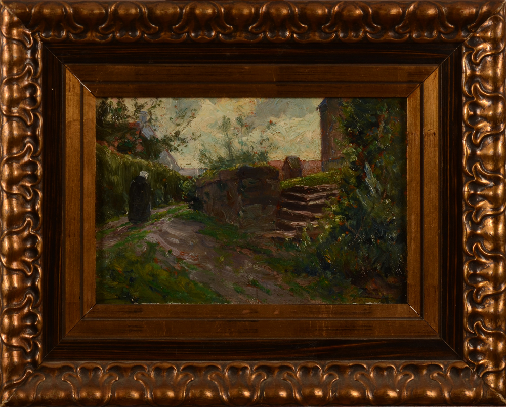 Henry Rul Rural scene — vue de village impressioniste