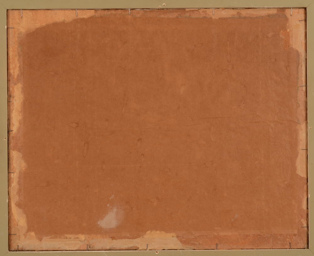 Albert Saverys — Backof the board on which the canvas is laid