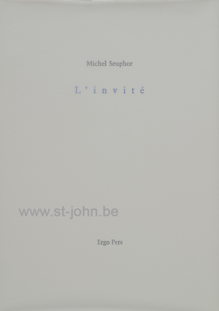 L Invite, 1999 (book). — <p>
	L'Invite, an extract of Le Bazar d'Imuïf, edited and printed by Ergo Press private press, this copy number 5 of 26 made.</p>