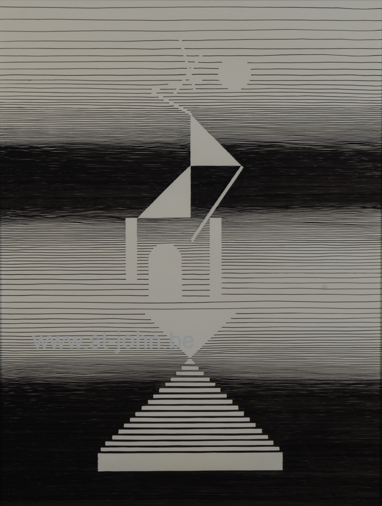 Pour le Plaisir, 1973 (original drawing). — <p>
	Pour le Plaisir, chinese ink on paper, titled, signed and dated 20th April 1973, 67 x 51 cm. Catalogue raisonne 1973-60, exhibited at the Museum Dhondt-Dhaenens in 1984.</p>