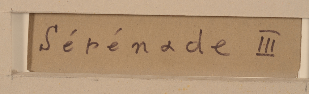 Michel Seuphor Drawing Sérénade III — <p>The title is enscribed on&nbsp;the back of the paper</p>