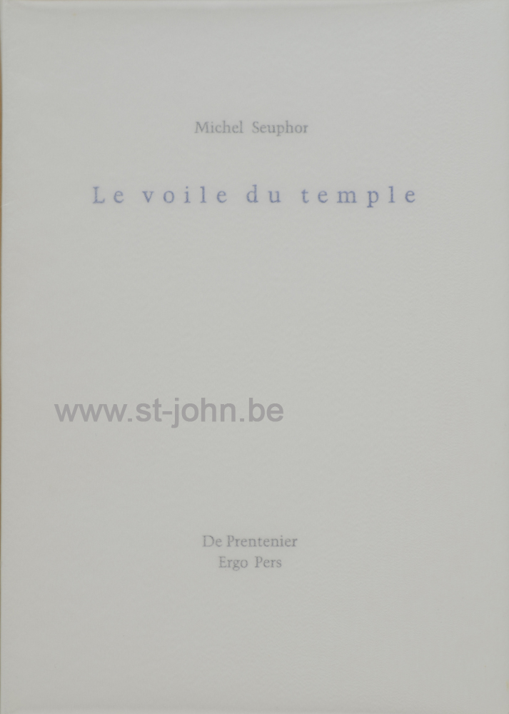 Le Voile du Temple, 1998 (book). — <p>
	Le Voile du Temple - extrait de Terasses, 1998. One of only 12 (!) copies, this &nbsp;copy numbered 8/12, original etching signed by Seuphor. Edited by De Prentenier/ Ergo Press private press.</p>