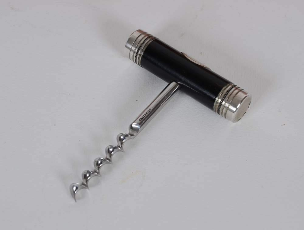 Guldsmedsaktiebolaget, Stockholm — a silver and wood corkscrew.