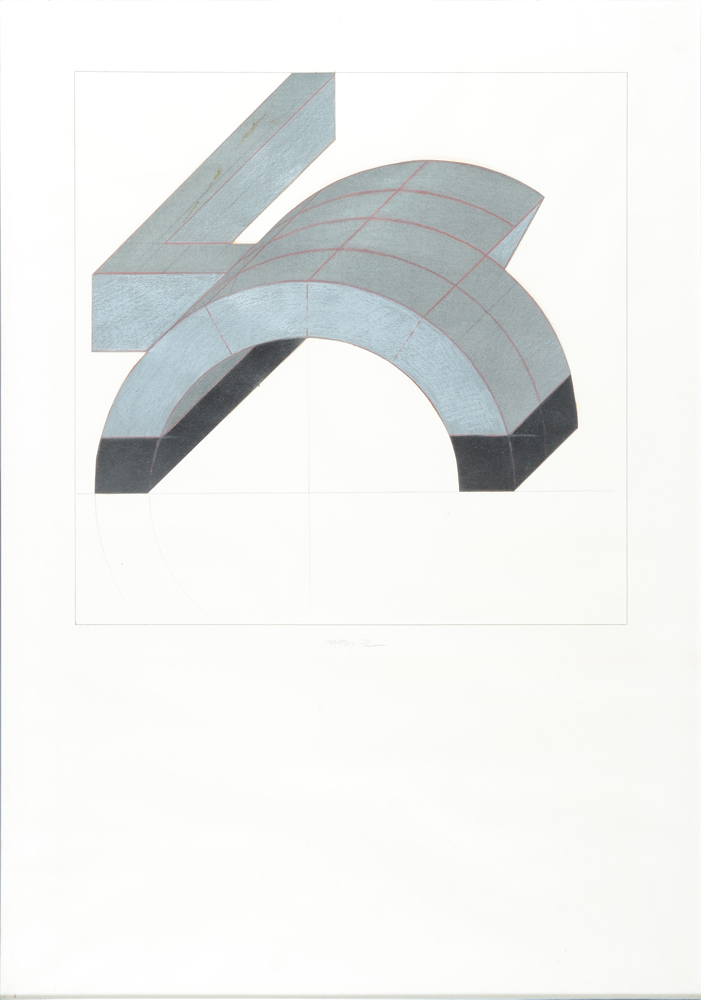 Gianfranco Pardi — Oeuvre originale, tempera sur papier avec collage, signée et datée par l'artiste