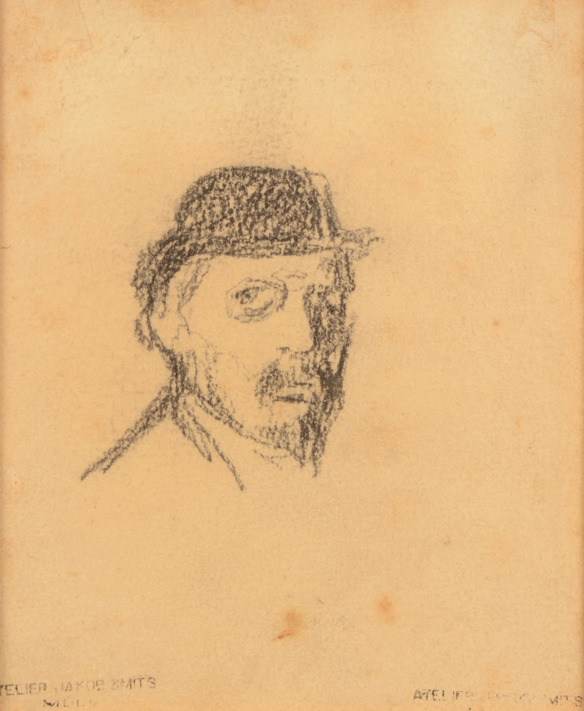 Jakob Smits — <p>Autoportrait de l'artiste, signé avec le tampon d'atelier</p>