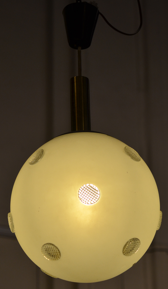Space Age Light — Lustre boule en verre années '60-'70