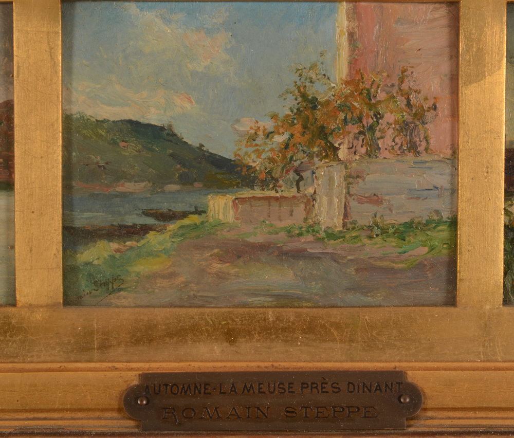 Romain Steppe — Detail of the front of the paintng with the original title plaque