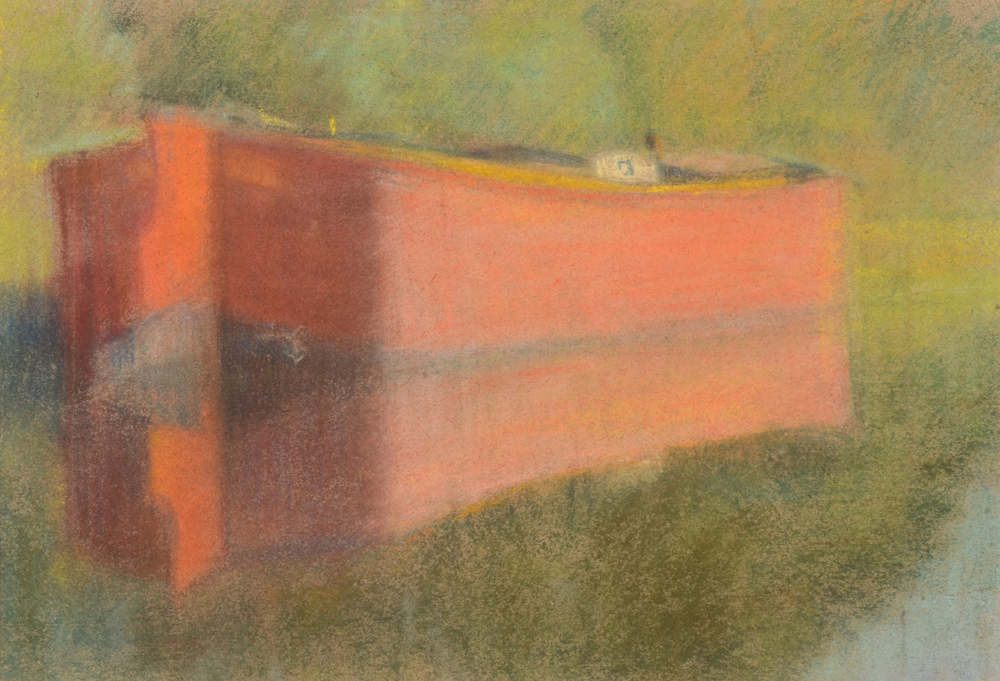 Jan Willem Grinwis Plaat Stultjes — Le bateau, pastel dur papier