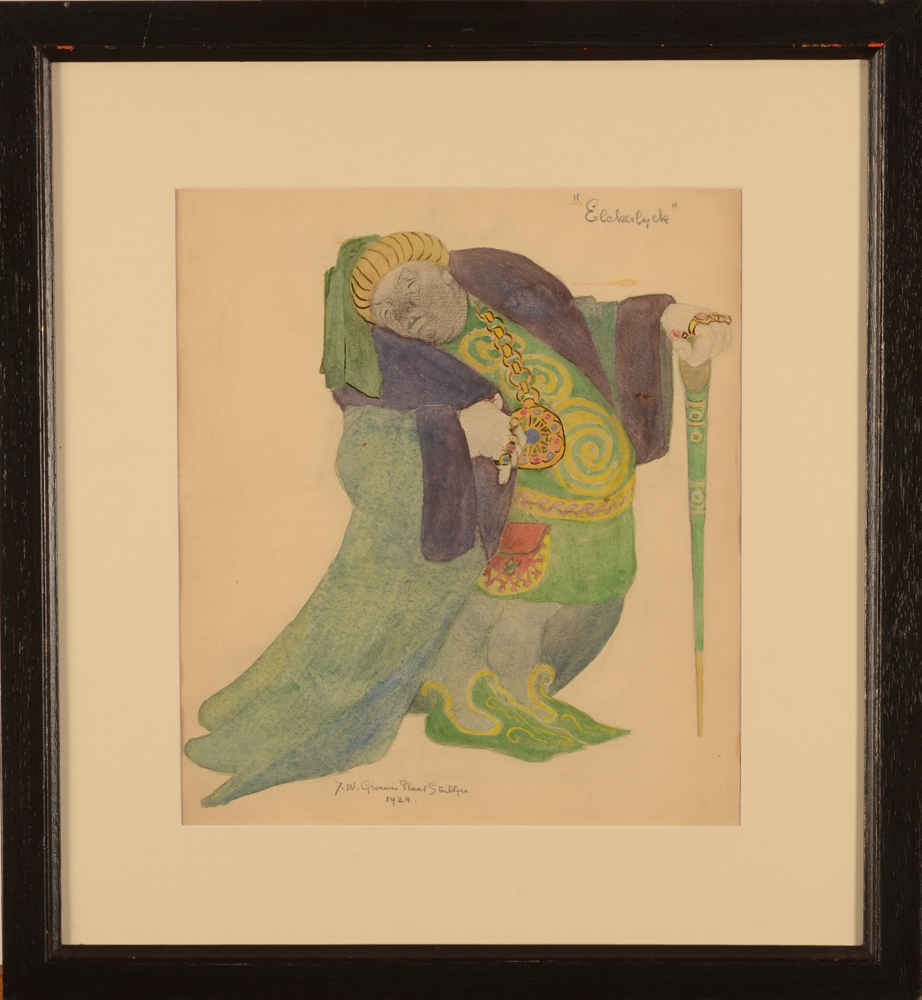 Jan Willem Grinwis Plaat Stultjes — The watercolour in its frame