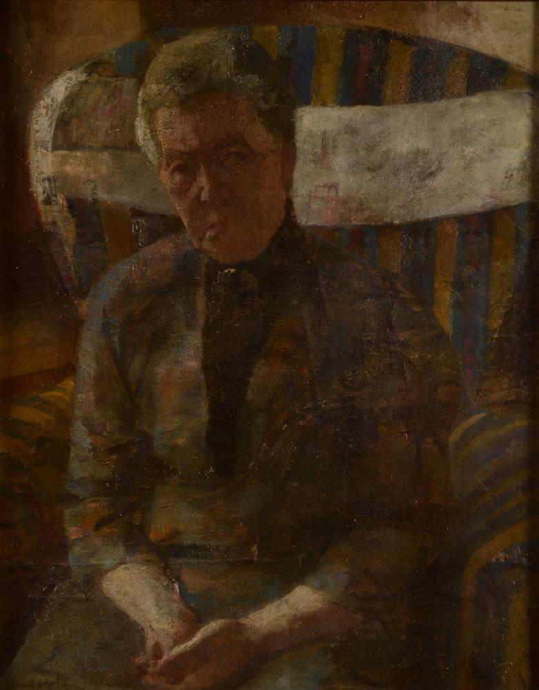 Jan Willem Grinwis Plaat Stultjes — Très rare peinture, huile sur toile/carton, signée et datée 1923