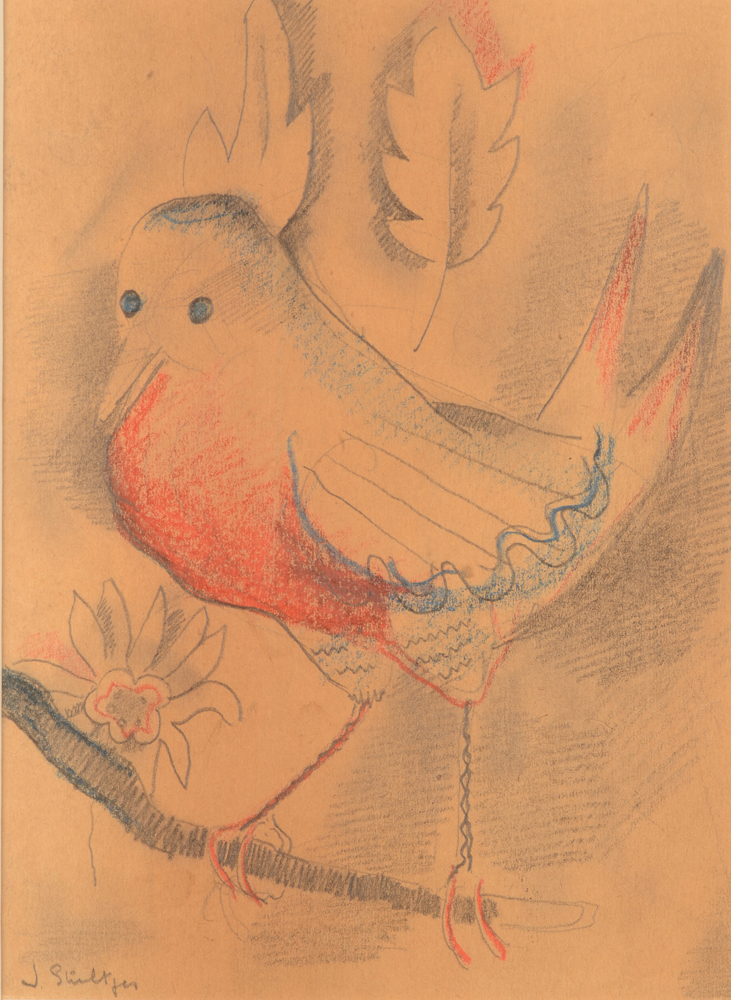 Jan W. Grinwis Plaat Stultjes — Crayon sur papier, signé en bas à gauche