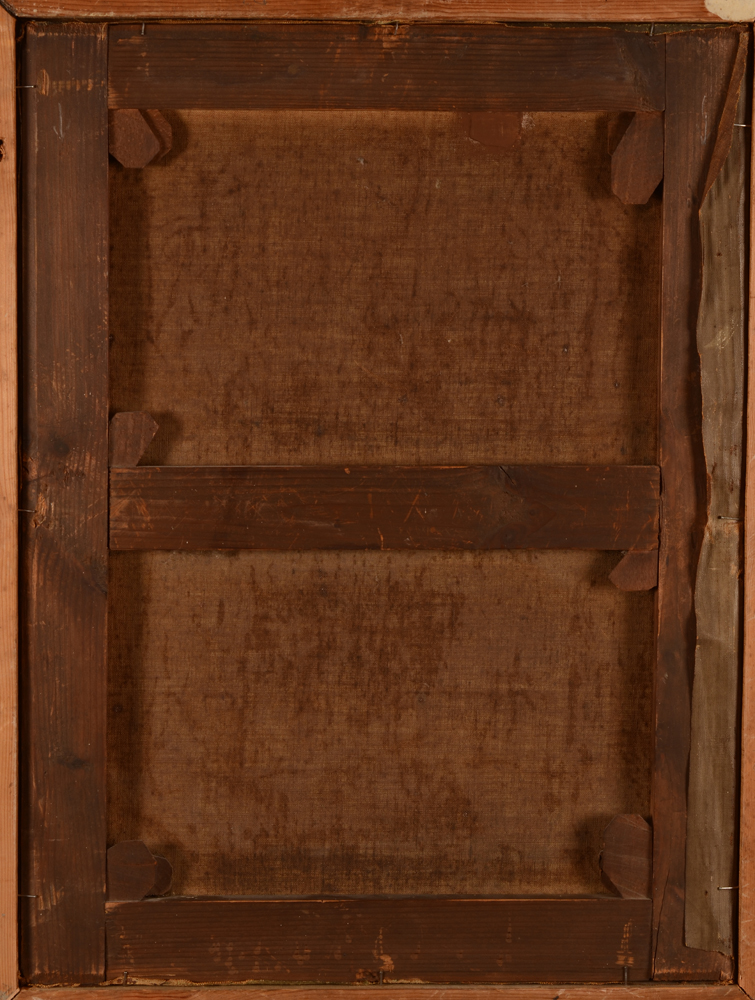 Albert Toefaert — Back of the canvas, showing a small restoration at the top