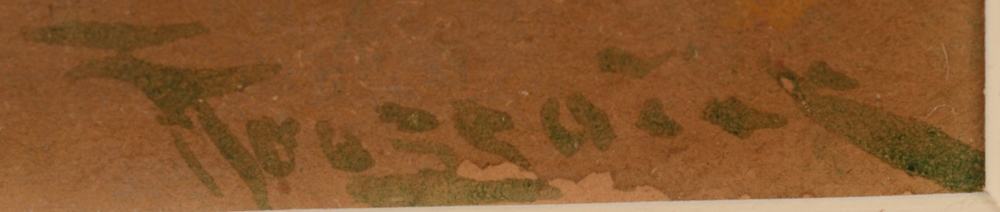 Fernand Toussaint — Signature of the artist, bottom right, slightly obscured by the gard paper