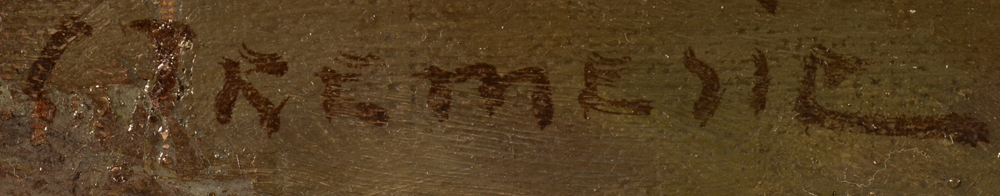 Carolus Tremerie — Carolus Tremerie bloemenstilleven, signatuur
