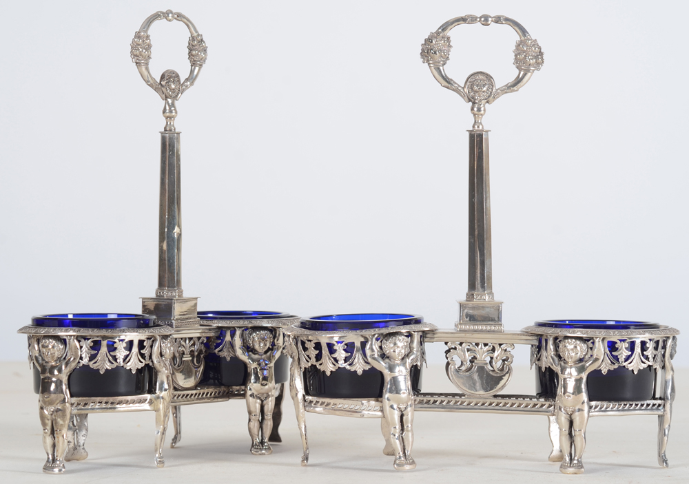 Jean-Pierre-Nicolas Bibron — Paire de salières en argent et verre bleu, Paris, 1809&nbsp;