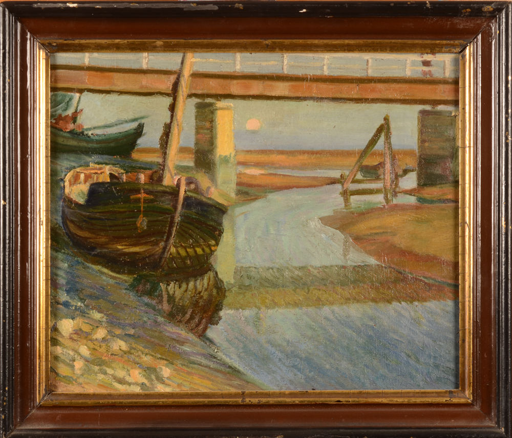 Unknown impressionist artist — the painting in its frame