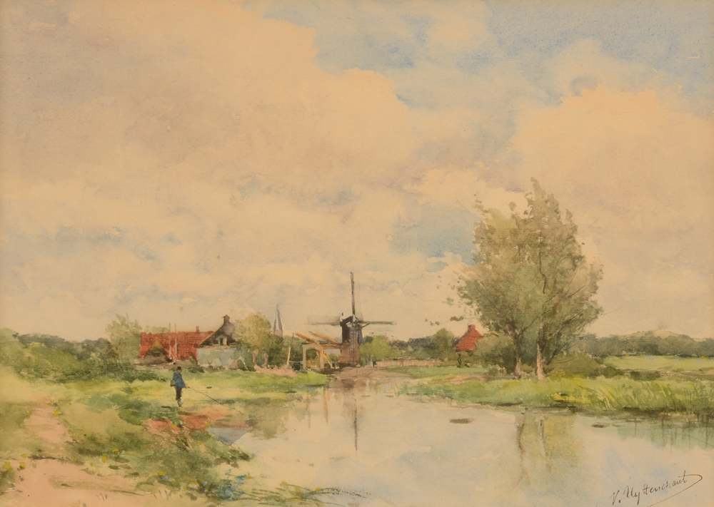 Victor Uytterschaut Watercolour — Belle aquarelle de ce membre de la Société belge des aquarellistes