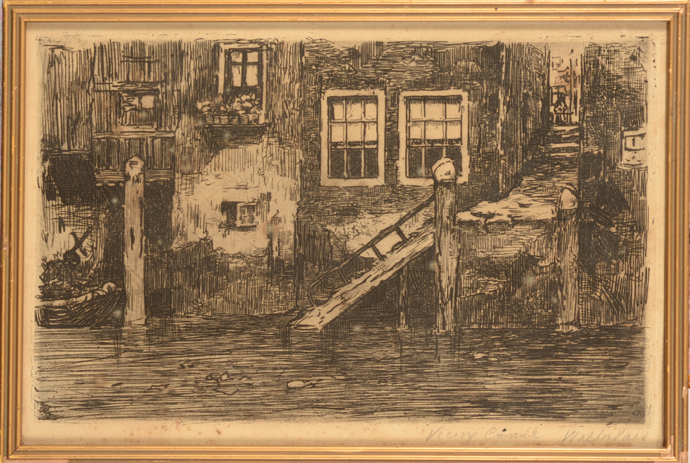 Walter Vaes Vieux Canal — Eau forte, 'old canal'