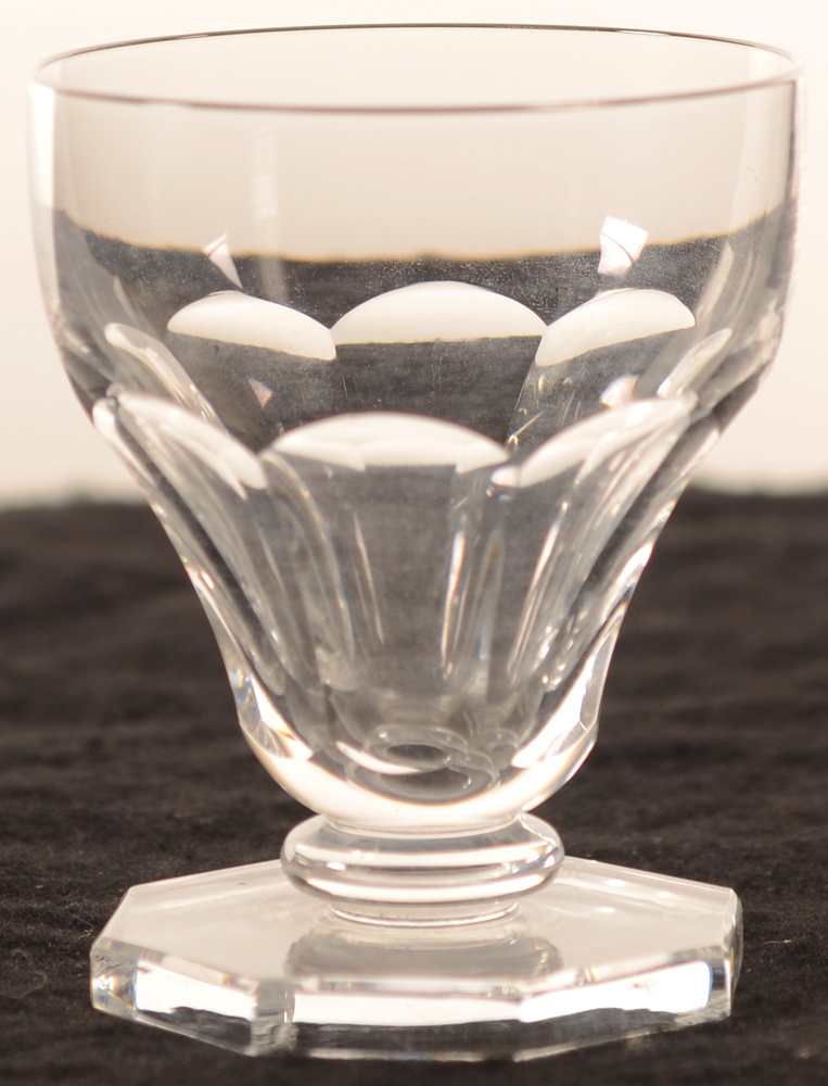Val Saint-Lambert Aurillac cotes plates 78 — Val St-Lambert, modele Aurillac cotes plates, verre de vin en cristal, hauteur 78 mm&nbsp;<br>