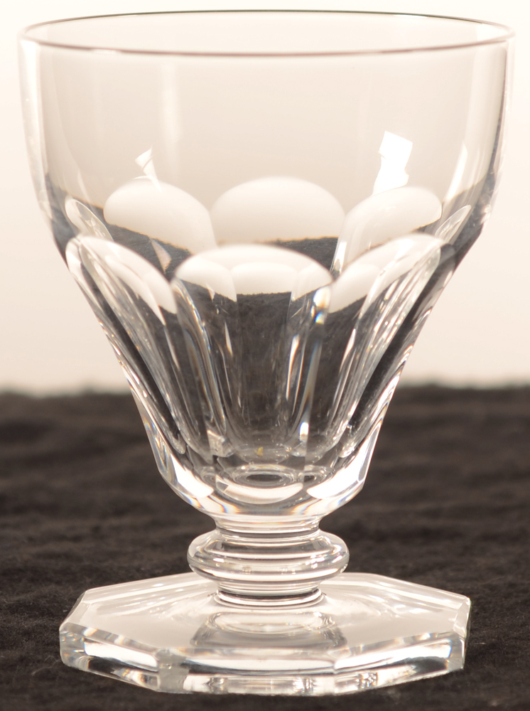 Val Saint-Lambert Aurillac cotes plates 94 — Val St-Lambert, modele Aurillac cotes plates, verre de vin en cristal, hauteur 94 mm&nbsp;<br>