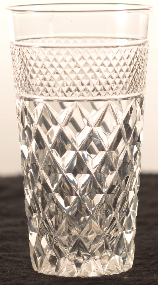 Val Saint-Lambert Goblet Losagne big & small 114 — Val St-Lambert, modele goblet Losange grands &amp; petits, verre d'eau en cristal, hauteur 114 mm&nbsp;<br>