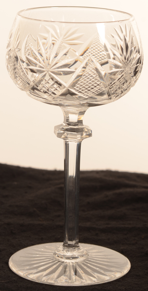 Val Saint-Lambert Berncastel 145 — Cut crystal wine glasses in good condition&nbsp;