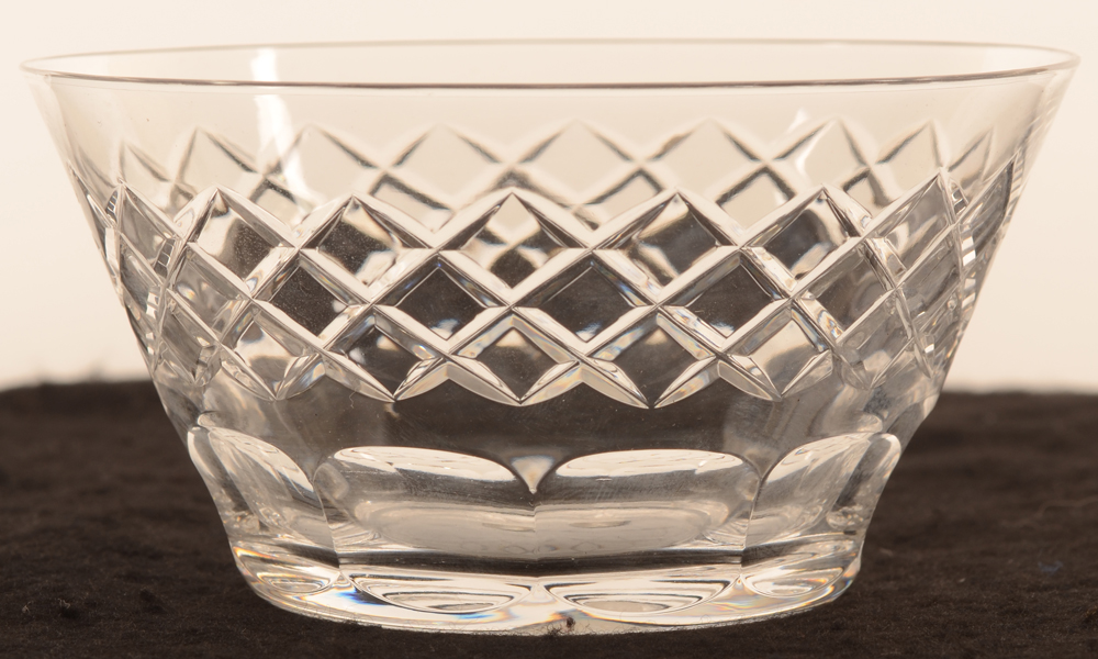 Val Saint-Lambert crystal bowl — taille côtes plates et losanges