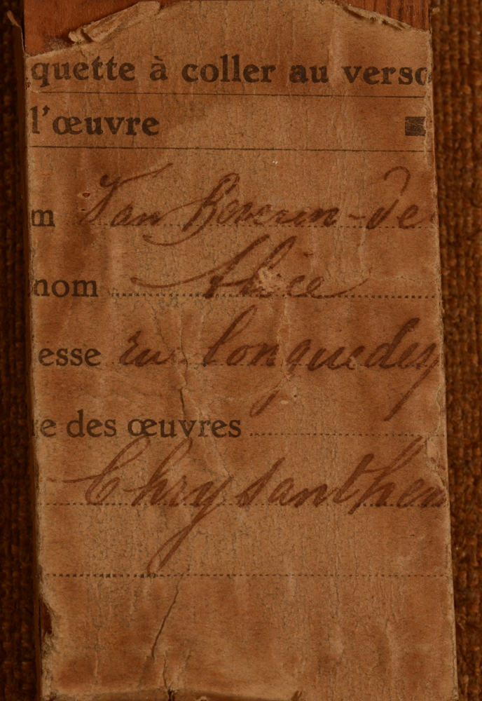 Alive Van Beveren - De Keghel Chrysanthèmes — With an old exhibition label at the back