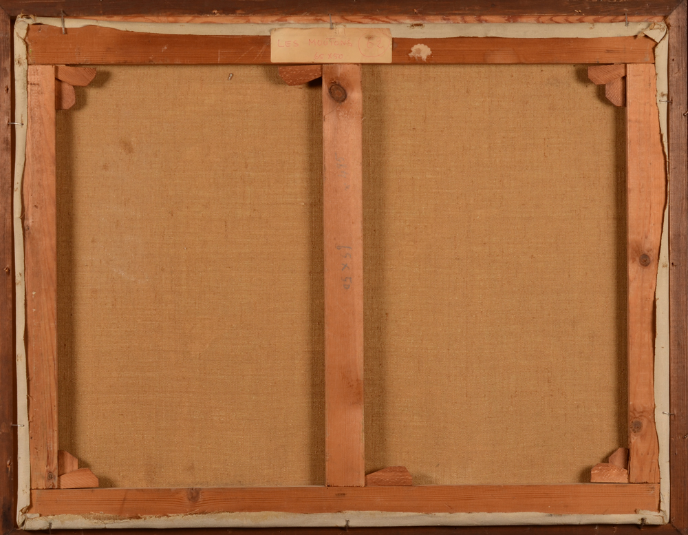 Jules Van Biesbroeck — Back of the canvas, with title label