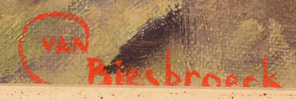 Jules Van Biesbroeck — Signature of the artist, bottom left