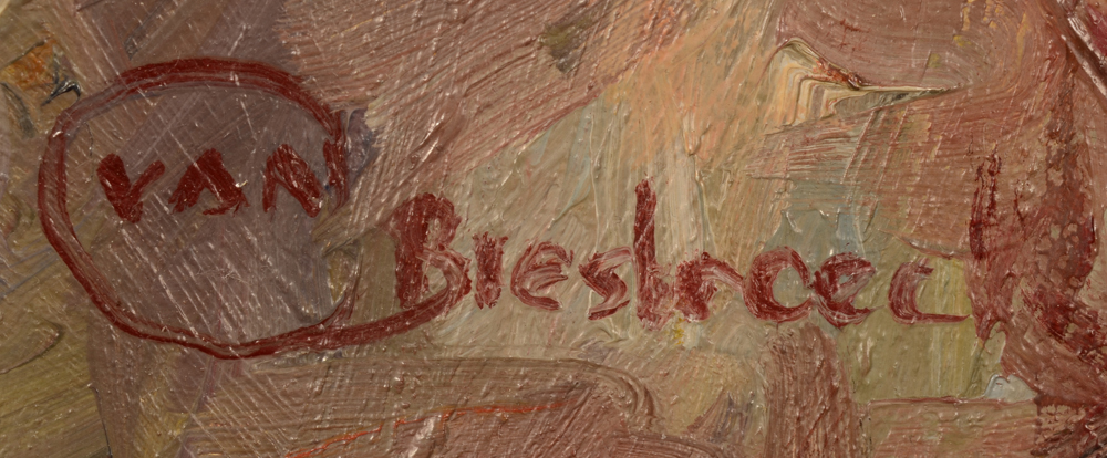 Jules Van Biesbroeck — Signature of the artist, bottom right