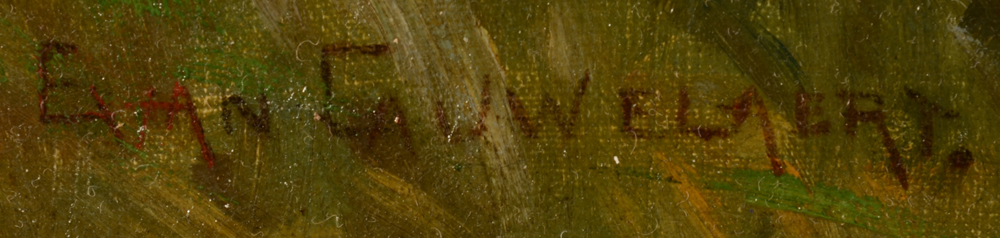 Jean Emile Van Cauwelaert — Signature of the artist bottom left