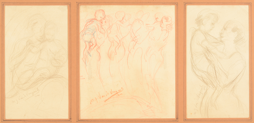 Marie-José Van de Veegaete — Trois dessins dans un cadre, des années '40