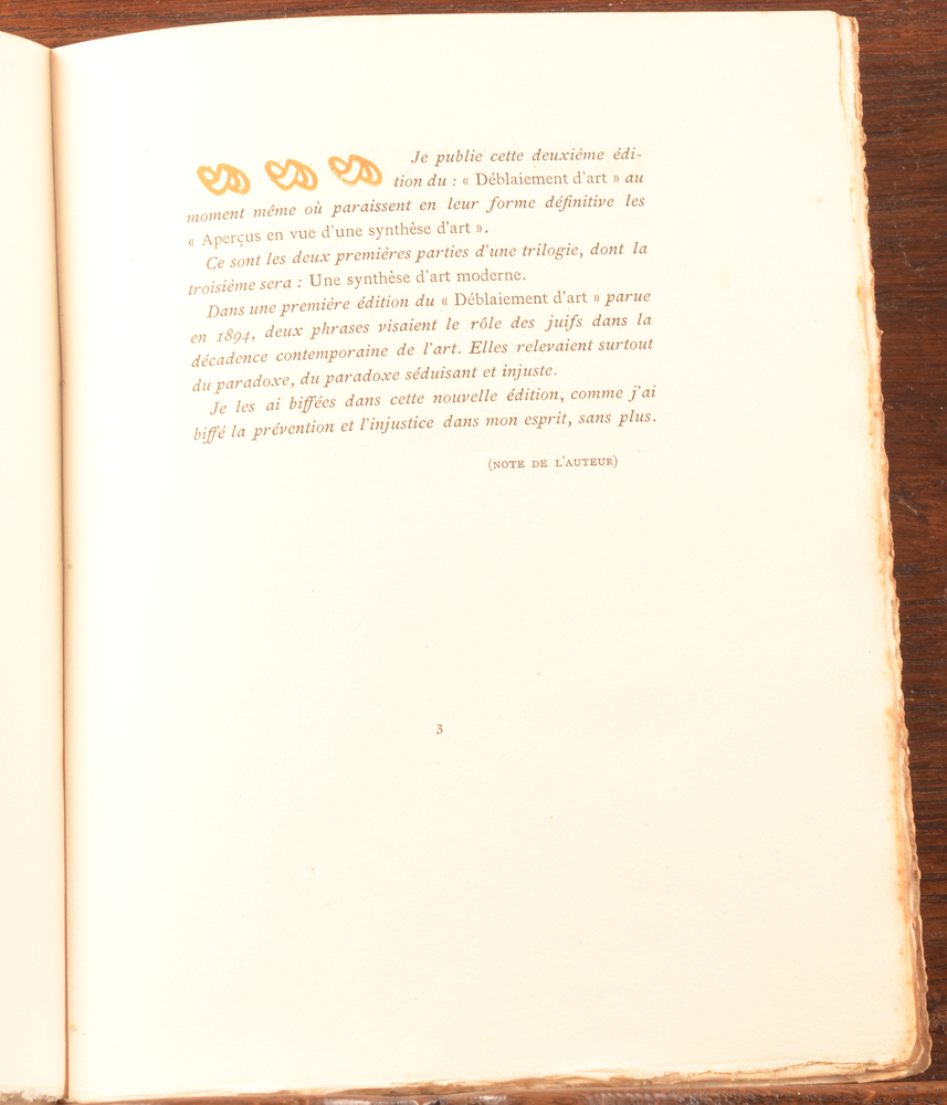 Henry Van de Velde — Important preface by van de Velde