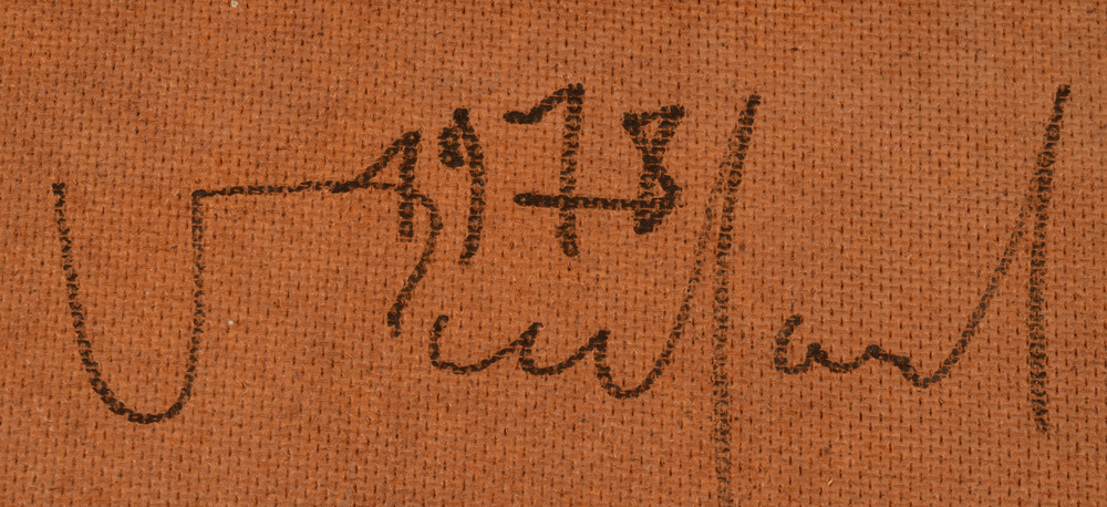 Frank Van Den Berghe — Signature and date at the back of A