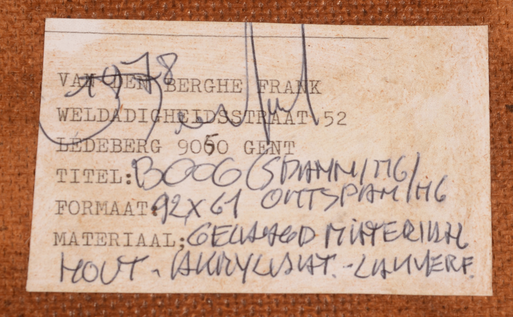 Frank Van Den Berghe — Detail of the certificate on both parts