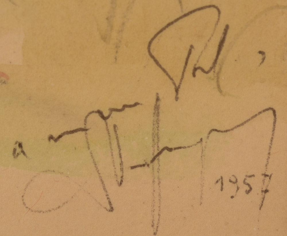 Leon Van der Haegen — Signature of the artist, date and dedication, bottom right