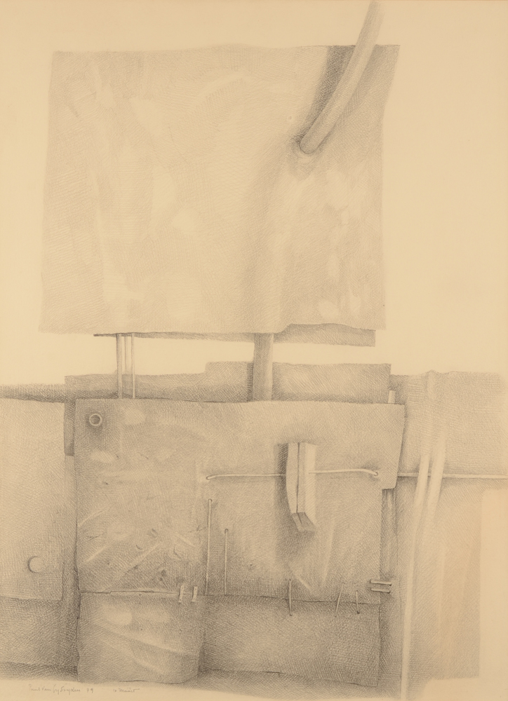 Paul Van Gysegem drawing 1979 — beau dessin, crayon sur papier de 1979, signé et daté