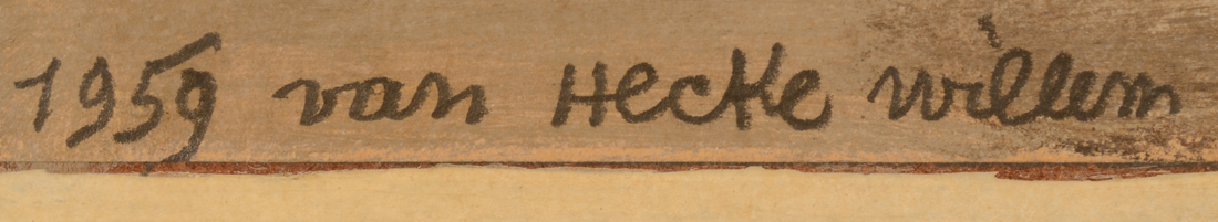 Willem Van Hecke — signature of the artist and date on the left work