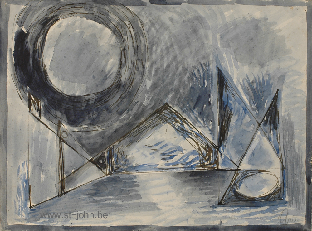 Arie Van de Giessen — <p>
	<strong>Arie Van de Giessen</strong> (1896-1950), a composition, mixed media on paper, 37,5 x 51 cm, signed bottom right.</p>