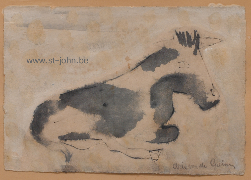 Arie Van de Giessen — <p>
	<strong>Arie Van de Giessen</strong> (1896-1950), a cow, mixed media on paper, 20 x 29,5 cm, signed bottom right.</p>
