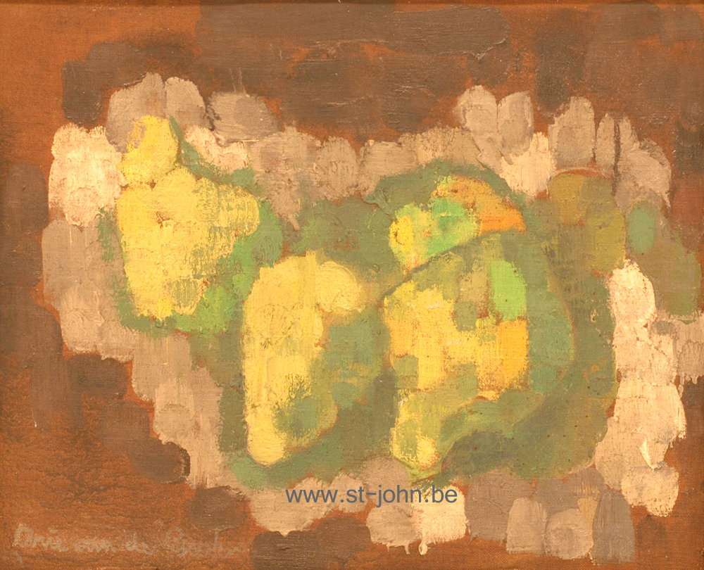 Arie Van de Giessen — <p>
	<strong>Arie Van de Giessen</strong> (1896-1950), Pears, a very rare painting of a still-life, oil on canvas, 41 x 50 cm, signed bottom left, numbered &amp; titled 'n&deg;61 Peren' on the back.</p>