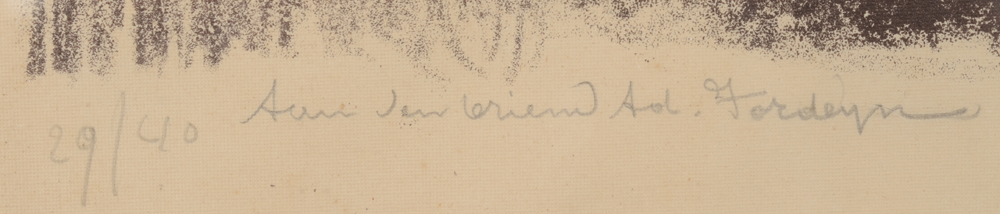 Achiel Vereecken — Justification and dedication in pencil bottom left