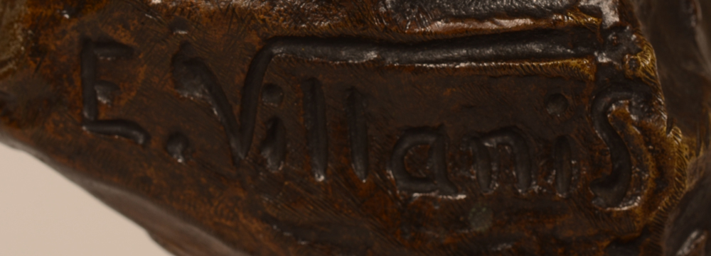 Emmanuel Villanis — Signature of the artist at the side of the base