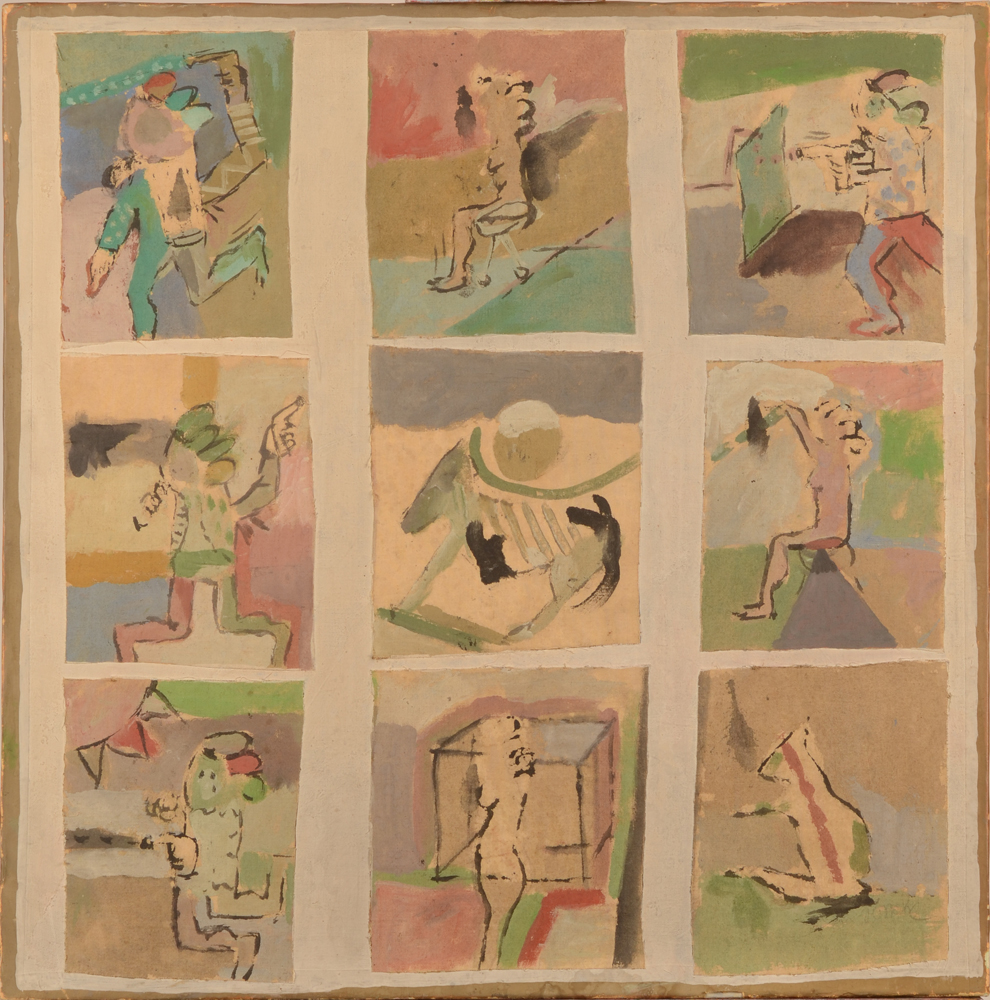 Lionel Vinche 9 images on canvas — Une histoire peinte sur 9 toiles collées sur toile